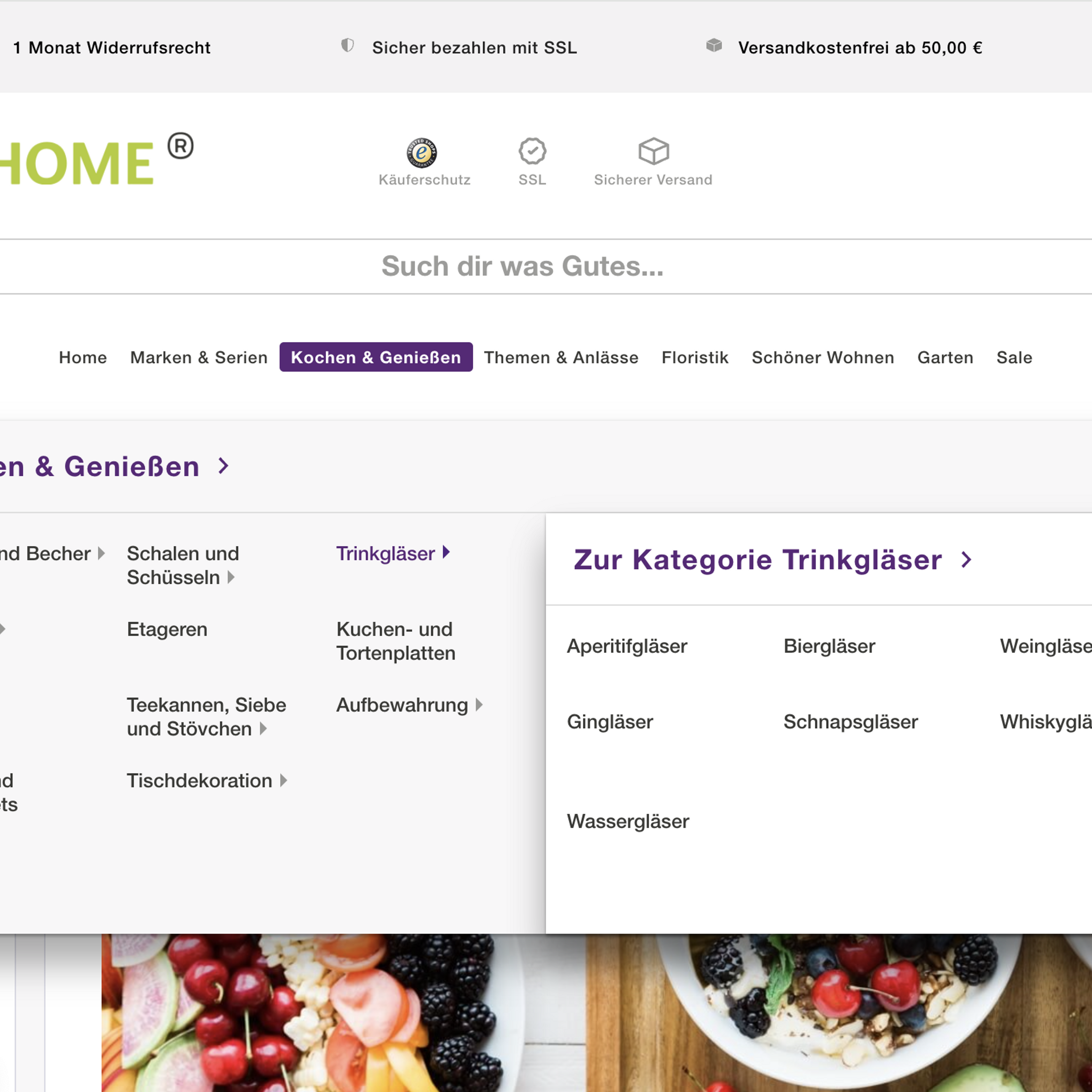 Old navigation created with Shopware 5 Old navigation created with Shopware 5