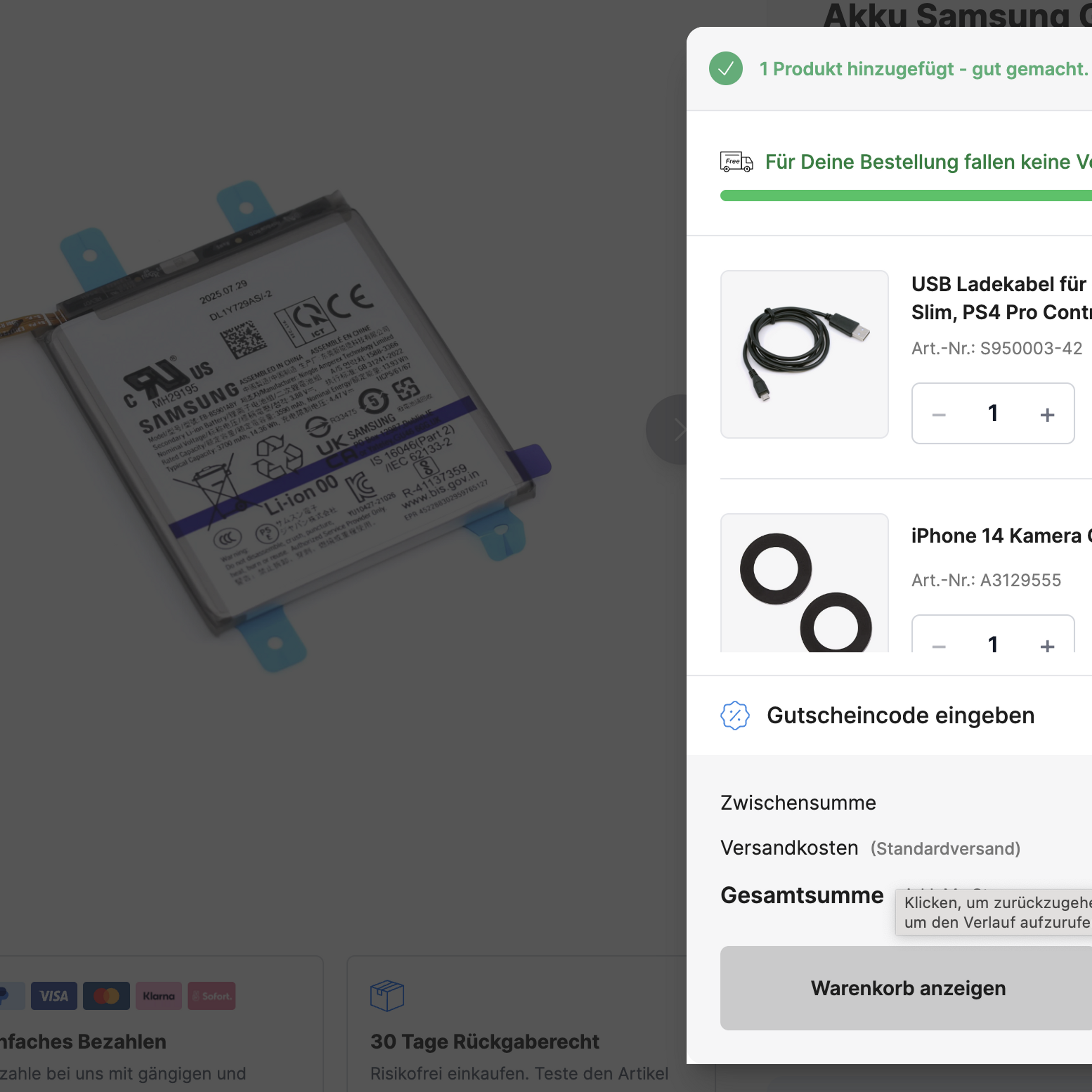 After β off-canvas cart After β off-canvas cart