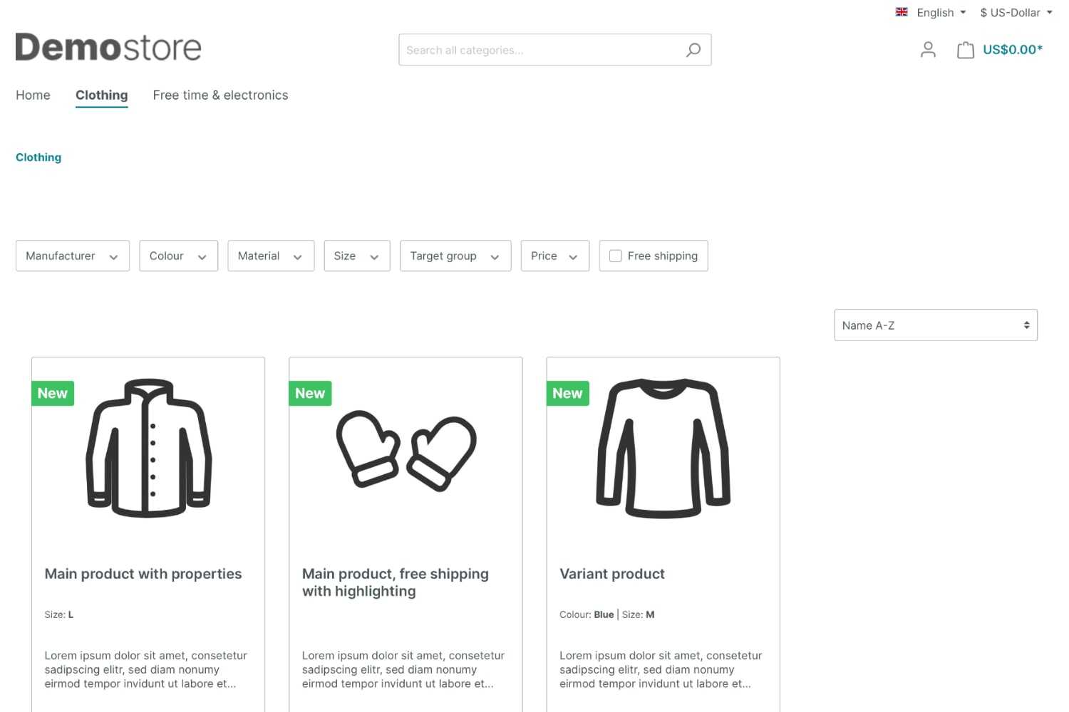 Ein Vorschau des Shopware 6 Storefronts Ein Vorschau des Shopware 6 Storefronts