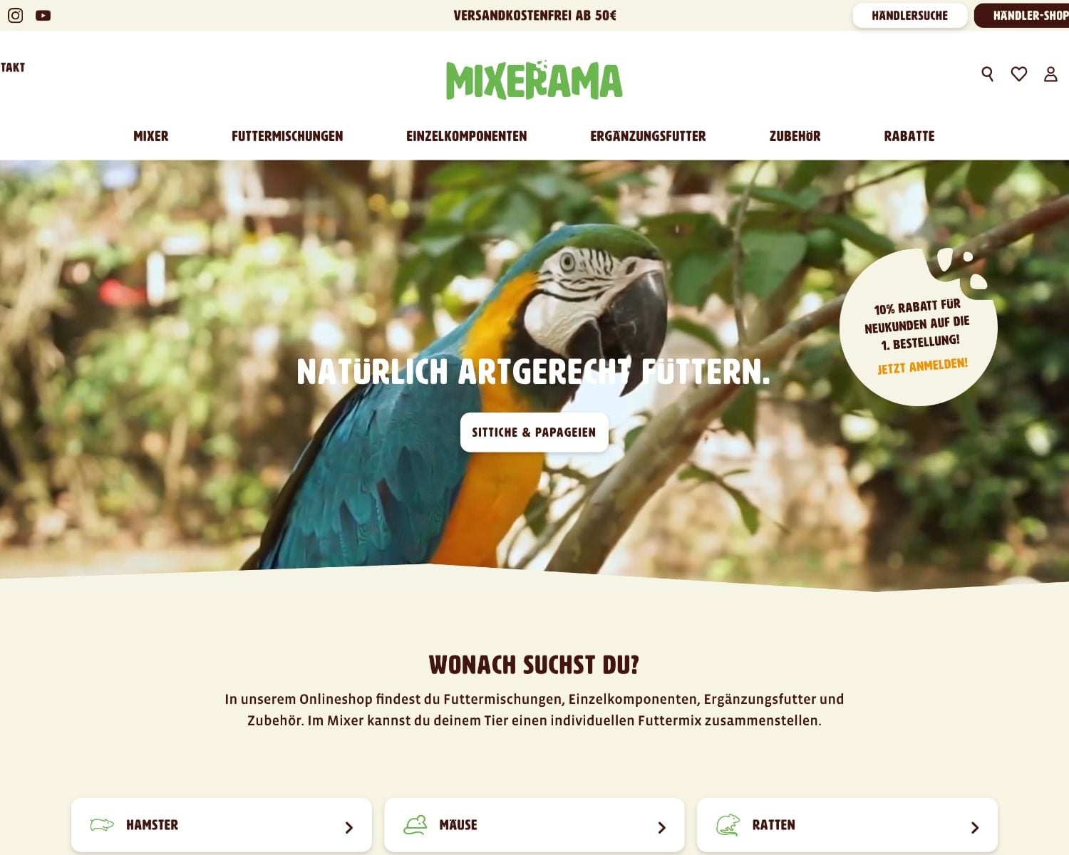Schaue dir unsere Shopware Referenz "Mixerama" an. Schaue dir unsere Shopware Referenz "Mixerama" an.