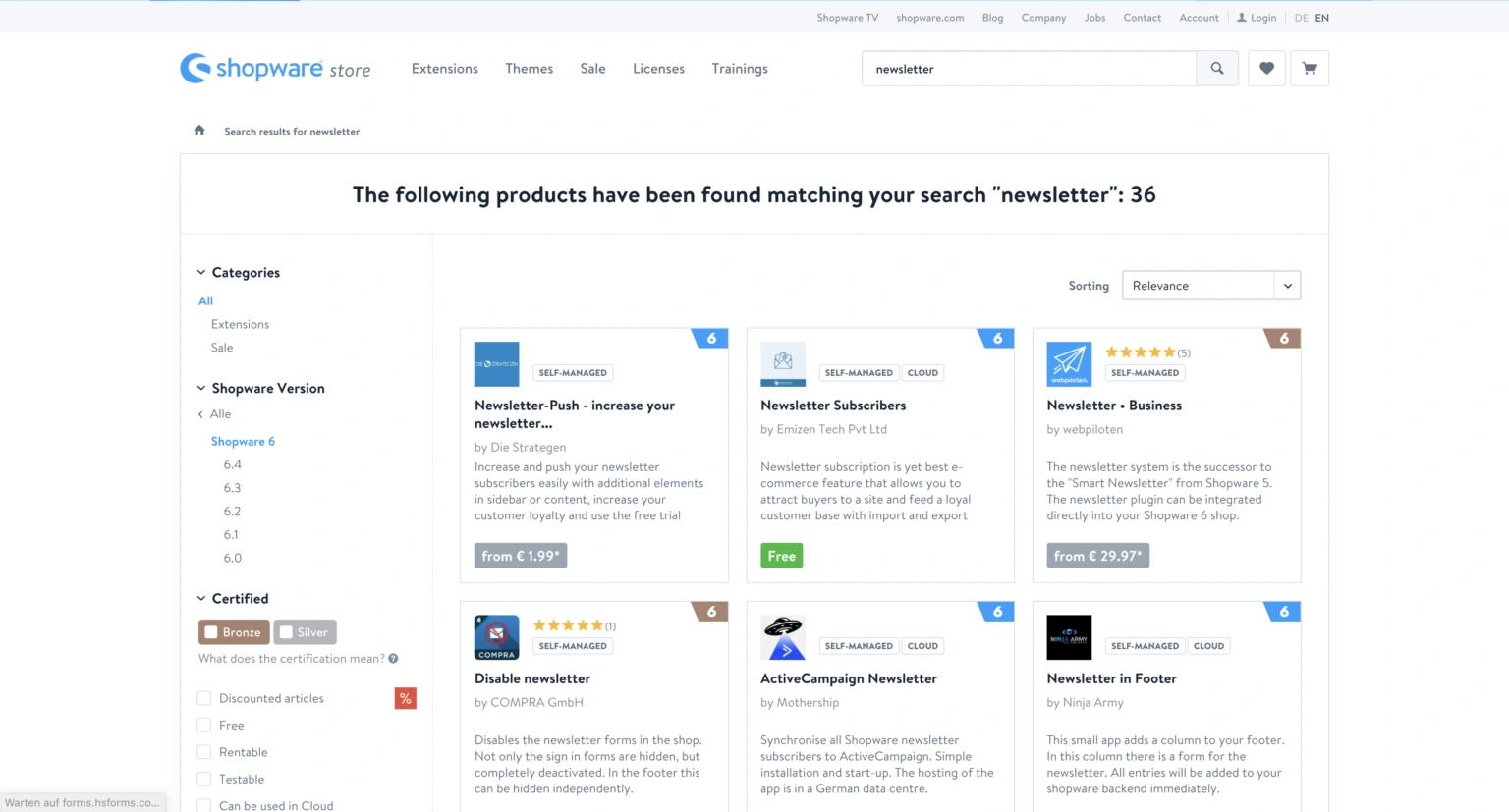Ein Beispiel für Newsletter Plugins